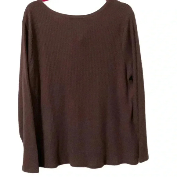 Hiatus Plum Pull Over Waffle Knit Sweater. Size 1X - Picture 2 of 4